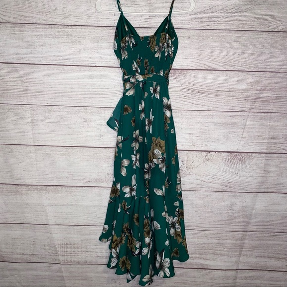 Purple Snow green floral dress - Picture 2 of 8